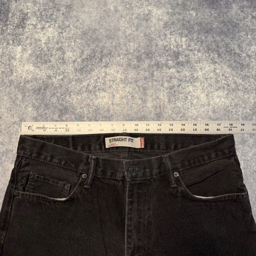 Levis 505 Mens Straight Fit Jeans 34x32 Faded Black Denim Pants 00505-0260 Y2K